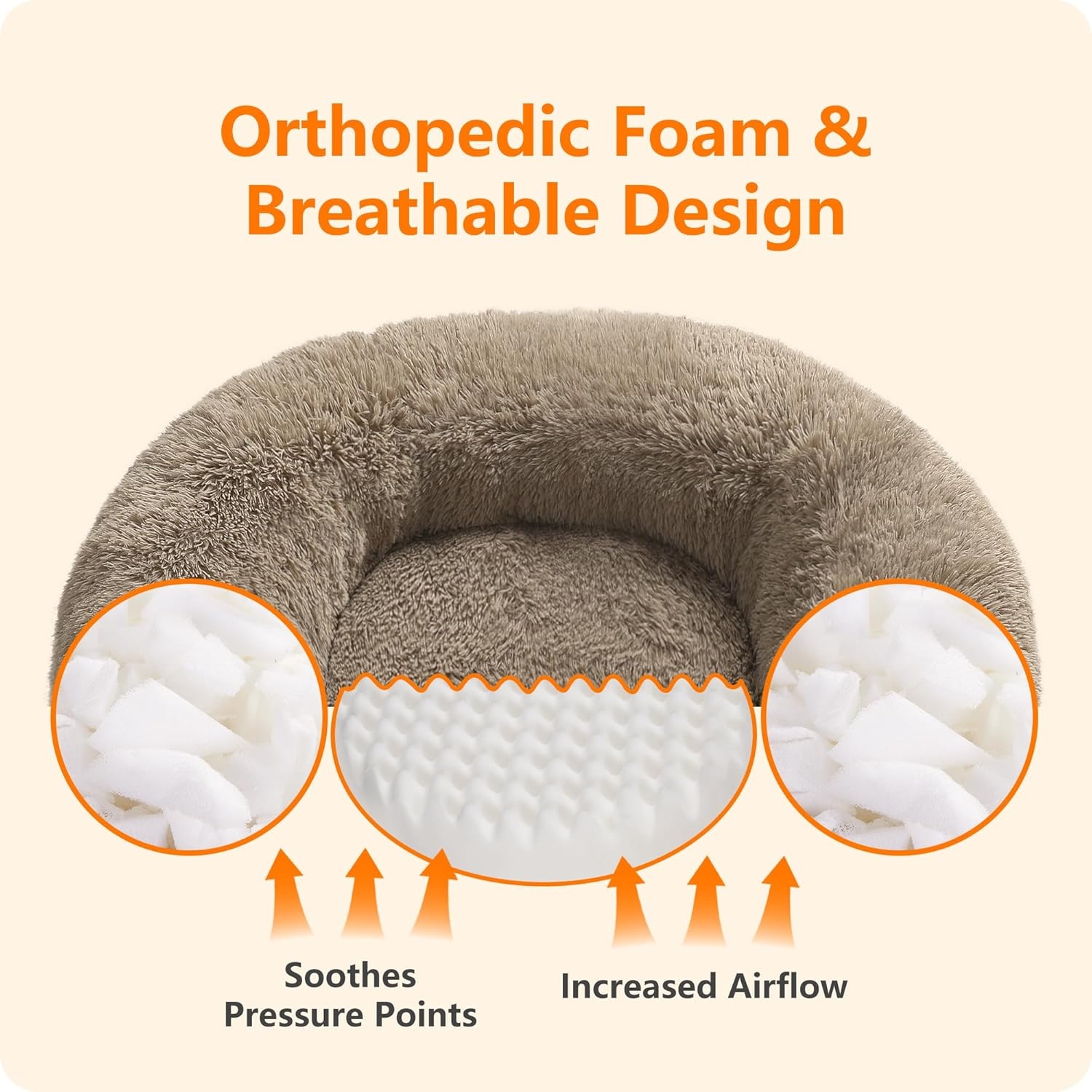 Orthopedisch Hondenbed Rond 120cm Camelbruin (33% Korting)