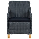 vidaXL Tuinstoelen 2 st met kussens poly rattan donkergrijs