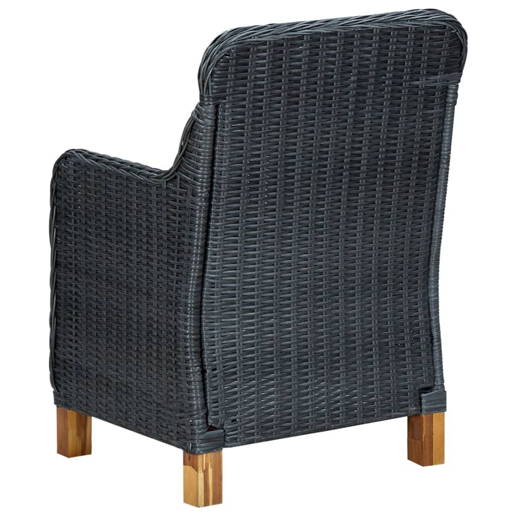 vidaXL Tuinstoelen 2 st met kussens poly rattan donkergrijs