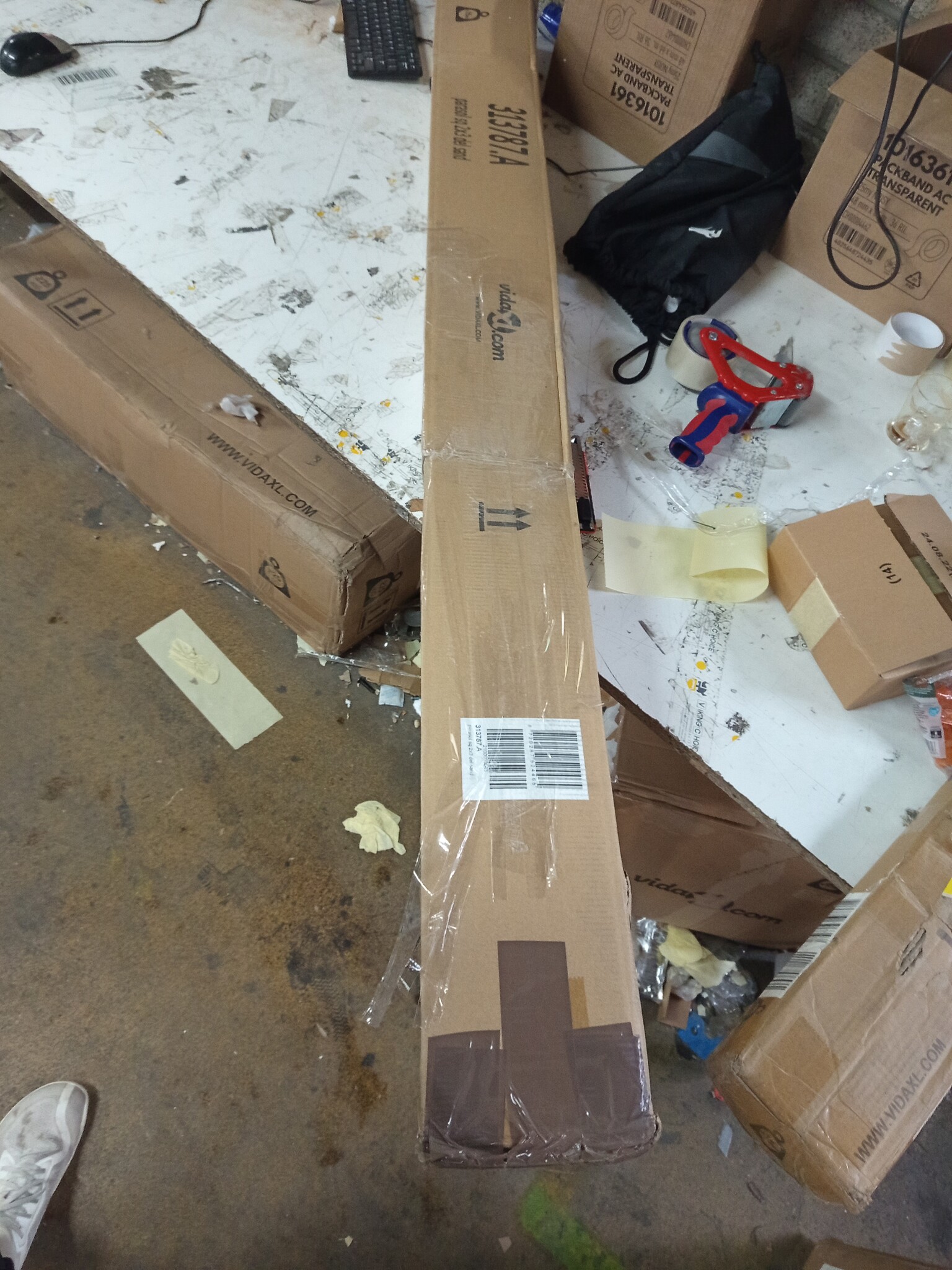 vidaXL Parasol met LED's en stalen paal 2x3 m zandkleurig