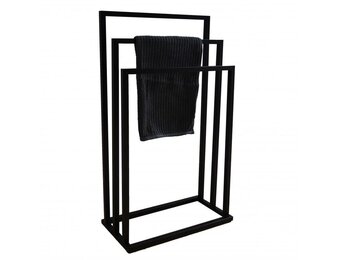 Handdoekenrek Badkamer - 3 Armen - Zwart - 56% Korting