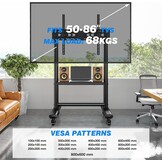 Rfiver TV Standaard met Wielen & Plank - 50-86 inch - 28% Korting!
