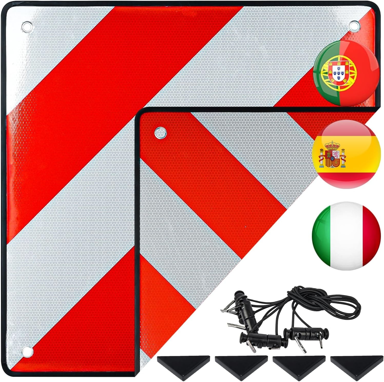 2-in-1 Waarschuwingsbord Italië/Spanje (50x50cm) - 24% Korting!
