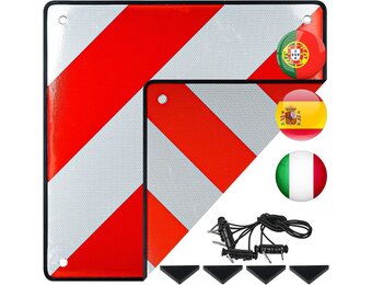 2-in-1 Waarschuwingsbord Italië/Spanje (50x50cm) - 24% Korting!