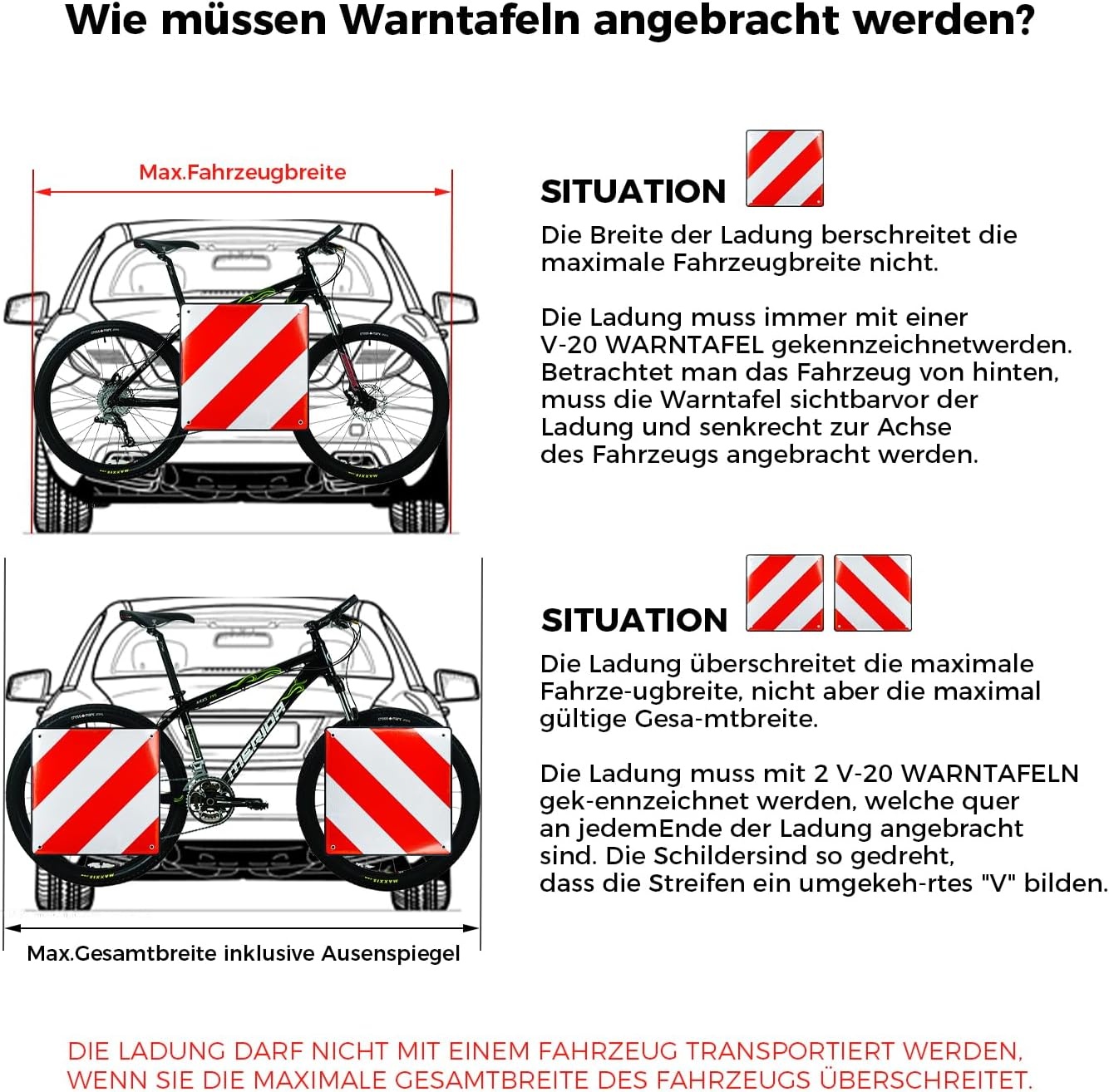 2-in-1 Waarschuwingsbord Italië/Spanje (50x50cm) - 24% Korting!