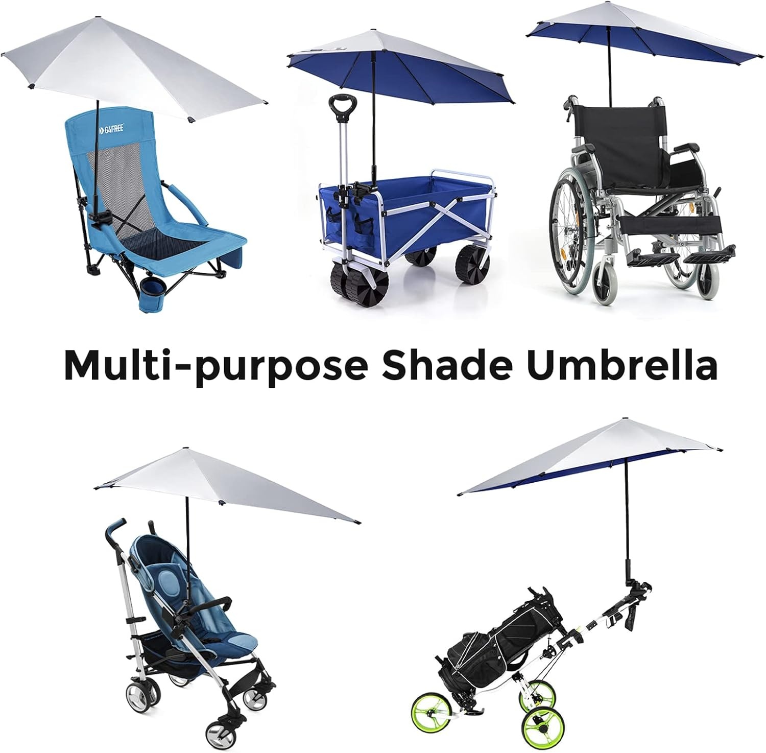 G4Free XL Strandparaplu met Klem - 50+ UV Bescherming - 26% Korting