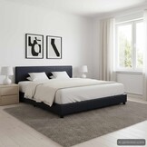 Zwart Kunstleer Bedframe (160x200 cm) - 34% Korting!
