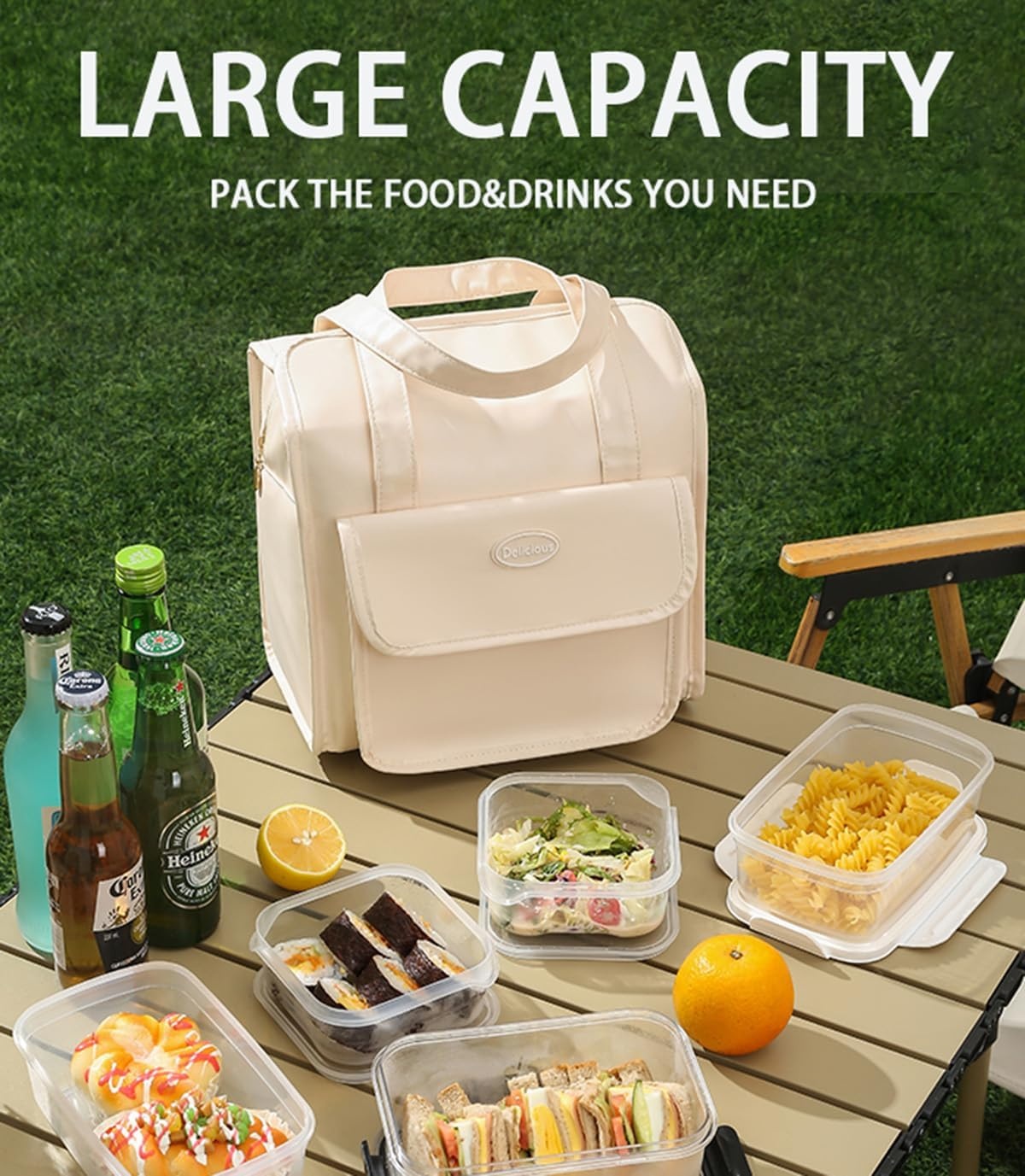 Leren Lunchtas Dames (Beige) - 28% Korting