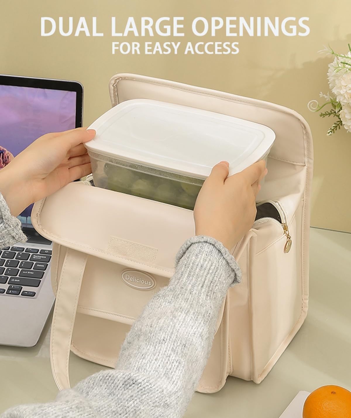 Leren Lunchtas Dames (Beige) - 28% Korting