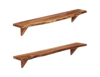 VidaXL Wandschappen Acaciahout 2 st. 110x20x18cm - 35% Korting!