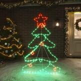 vidaXL Kerstboom met 144 LED's - 88x56 cm - 32% Korting