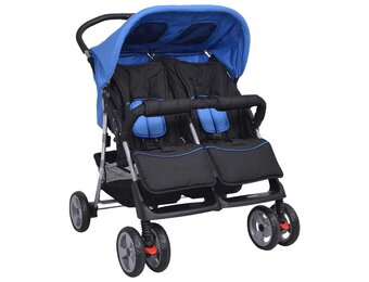 VidaXL Tweelingwagen - Staal, Rood/Zwart - 34% Korting