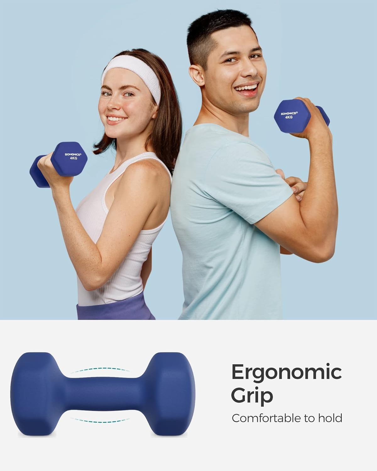 SONGMICS Dumbbells Set Blauw (2x4kg) - Nu 23% Korting!