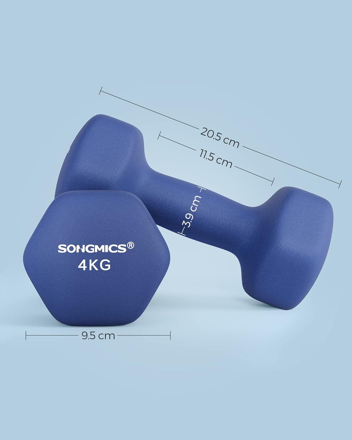 SONGMICS Dumbbells Set Blauw (2x4kg) - Nu 23% Korting!
