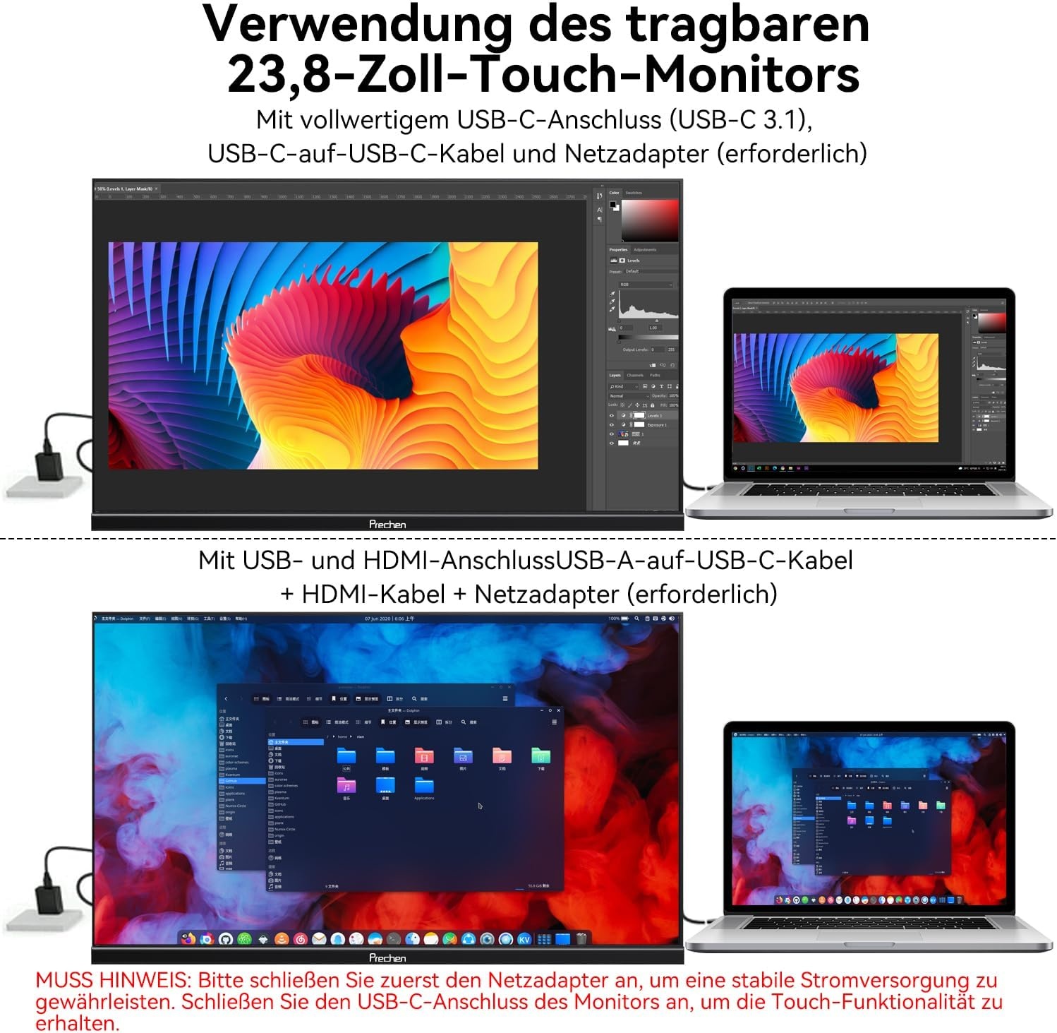 23,8" Touchscreen Monitor (Geretourneerd) - 29% Korting