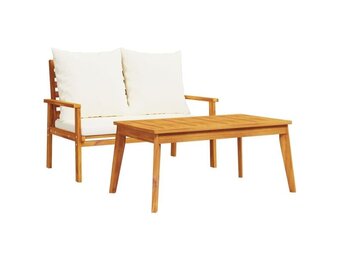 vidaXL Acaciahouten Tuinset met Kussens - 43% Korting!