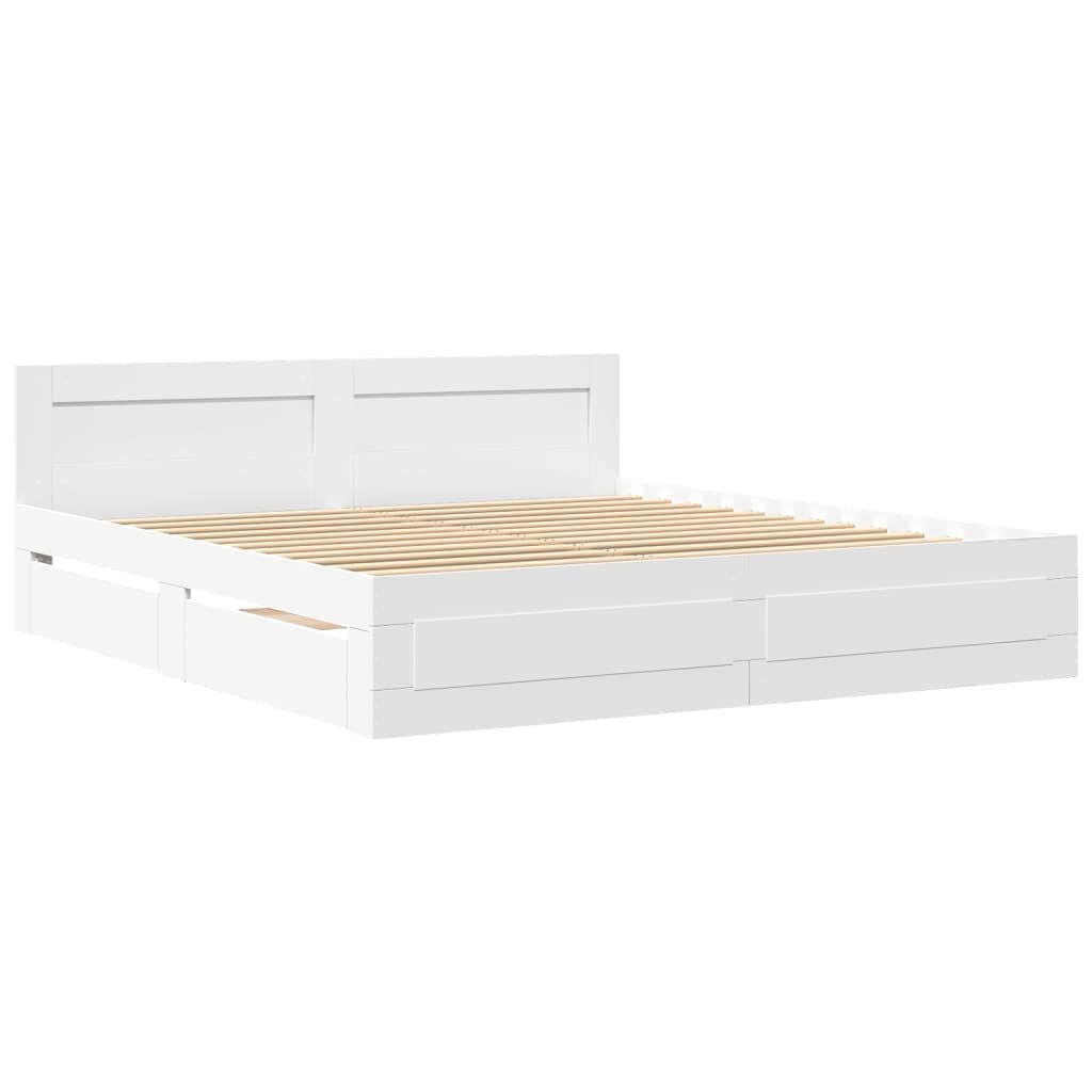 vidaXL Bedframe Wit 200x200 cm | 47% Korting