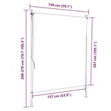 vidaXL Rolgordijn Buiten Crème 150x270 cm - 51% Korting