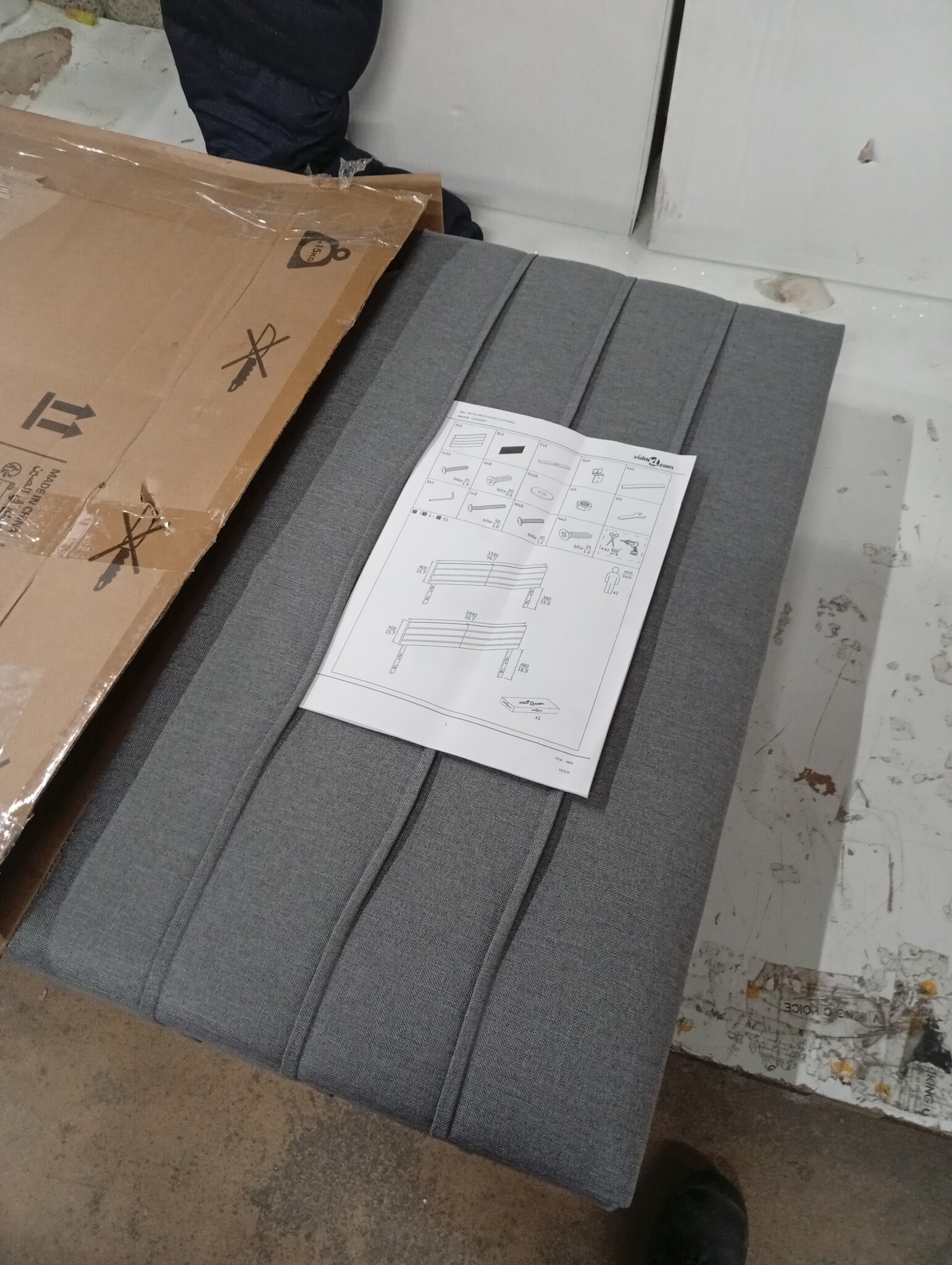 vidaXL Hoofdborden (2x) - 72x5x78/88 cm Stof Lichtgrijs - 57% Korting