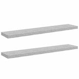 vidaXL Wandschappen zwevend 2 st 120x23,5x3,8 cm MDF betongrijs