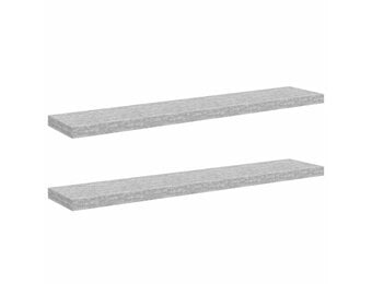 vidaXL Wandschappen zwevend 2 st 120x23,5x3,8 cm MDF betongrijs