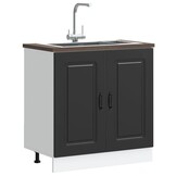 vidaXL Spoelbakonderkast Kalmar 80x46x81,5 cm bewerkt hout zwart