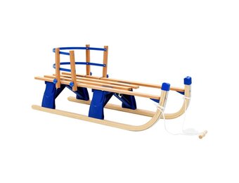vidaXL Houten Sneeuwslee met Rugleuning - 119 cm - 52% Korting