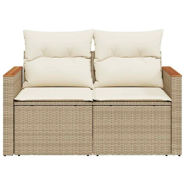 vidaXL Tuinbank Poly Rattan Beige - 42% Korting