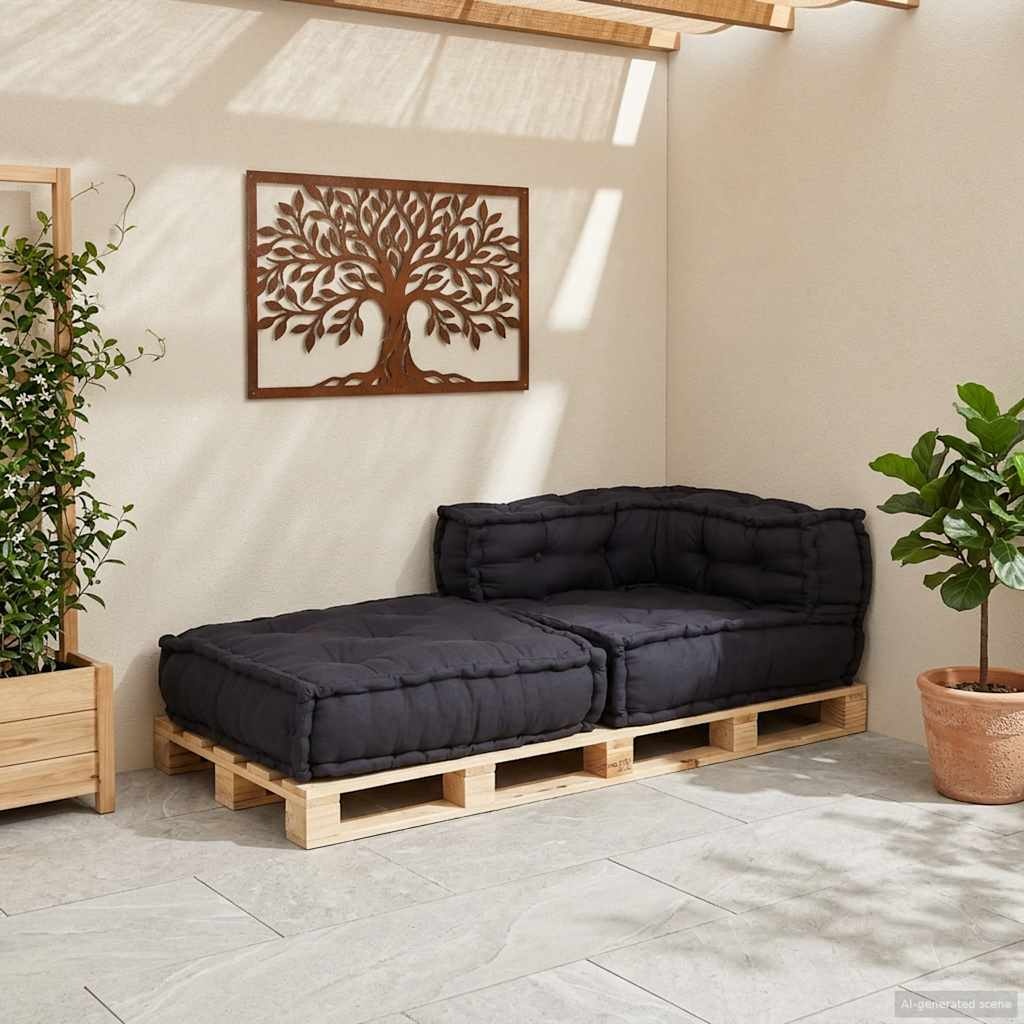 vidaXL Poef modulair 70x70x54 stof antracietkleurig