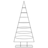 vidaXL Kerstdecoratie kerstboom 210 cm metaal zwart
