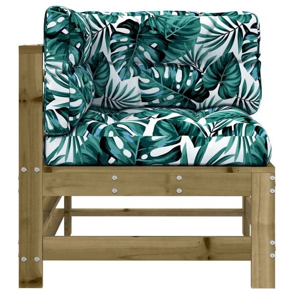 vidaXL Hoekbank met kussens geïmpregneerd grenenhout