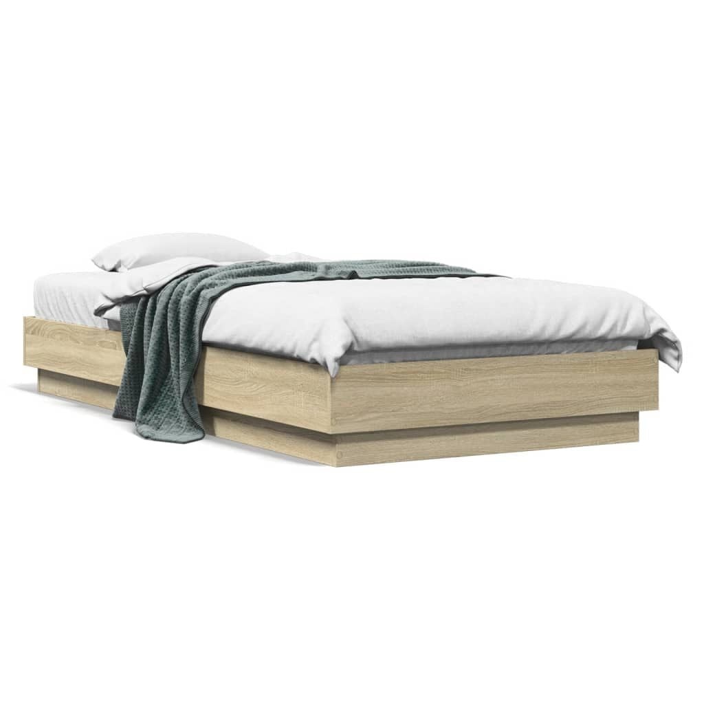 vidaXL Bedframe zonder matras hout sonoma eikenkleurig 75x190 cm