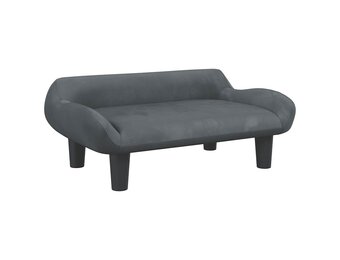 vidaXL Kinderbank 70x40x24 cm fluweel donkergrijs