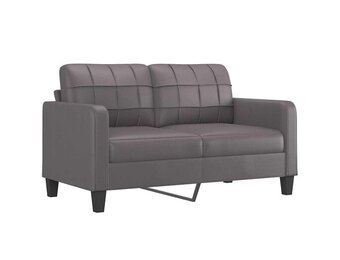 vidaXL Tweezitsbank 140 cm kunstleer grijs