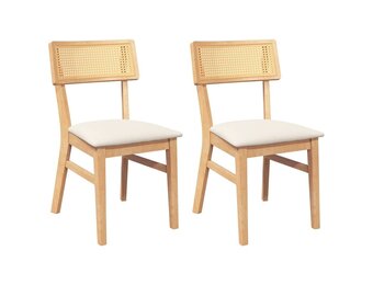 vidaXL Eetkamerstoelen met kussens 2 st massief hout rubber