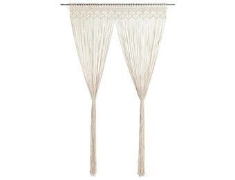 VidaXL Macramé Gordijn Katoen Crème 140x240 cm - 44% Korting