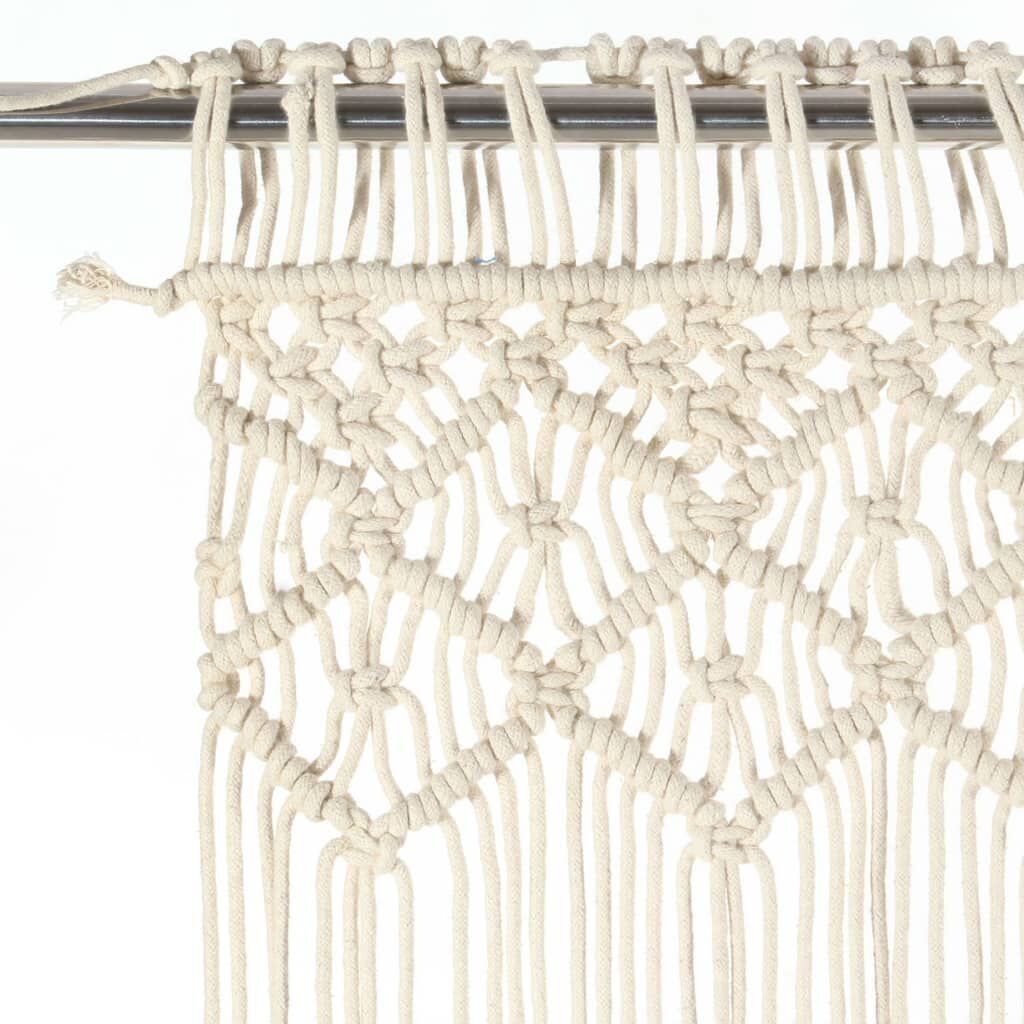 VidaXL Macramé Gordijn Katoen Crème 140x240 cm - 44% Korting