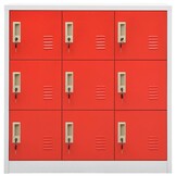 vidaXL Lockerkast Staal 90x45x92,5cm Lichtgrijs/Rood - 67% Korting