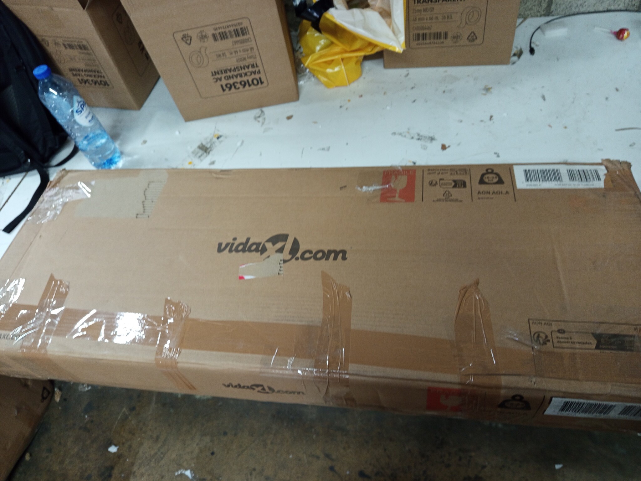 Badkamerkast met spiegel van bewerkt hout - Betongrijs - 62% Korting