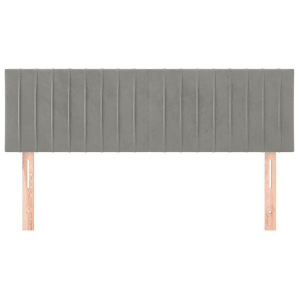 vidaXL Hoofdborden 2 st 72x5x78/88 cm fluweel lichtgrijs