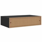 2x VidaXL Wandschappen met Lade - Zwart MDF - 50% Korting