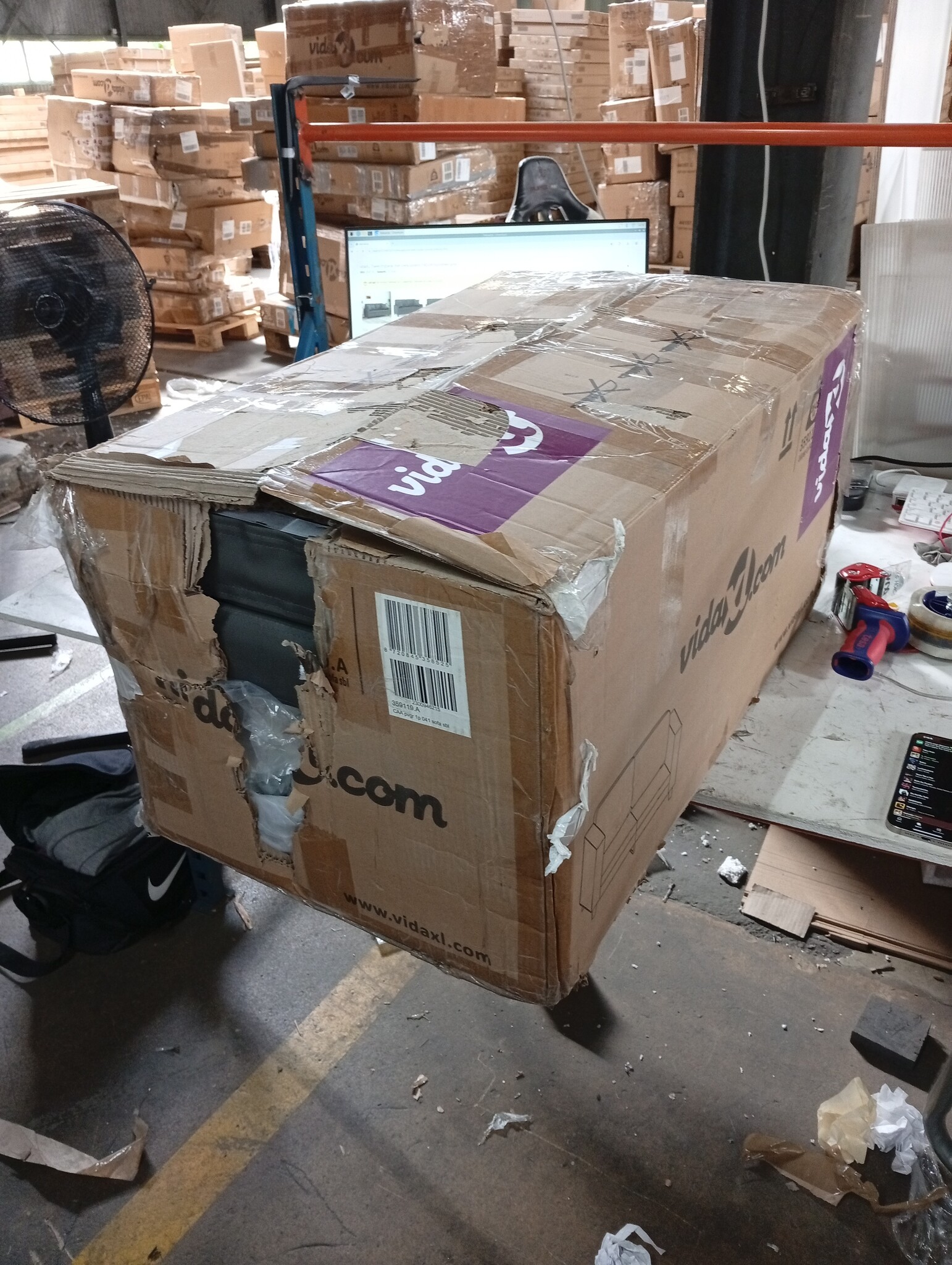 vidaXL Tweezitsbank 140 cm kunstleer grijs