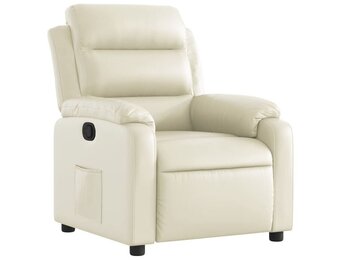 vidaXL Fauteuil verstelbaar kunstleer crèmekleurig