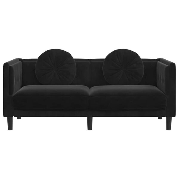vidaXL 2-zits fluwelen bank - Zwart | -43%