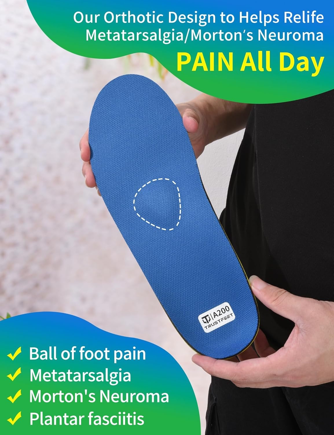 Orthopedische Inlegzolen Voetboogsteun - Blauw - Maat A (EU 36-37) - 50% Korting