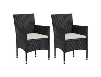 vidaXL Poly Rattan Tuinstoelen (2 stuks) - Zwart - 42% Korting