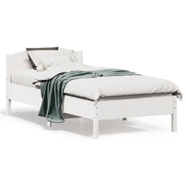 vidaXL Wit Grenenhouten Bedframe 90x190 cm - 42% Korting