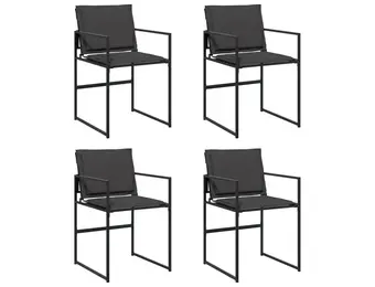 vidaXL Tuinstoelen 4 st met kussens | Staal/Textileen Zwart | -63%