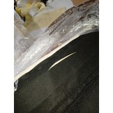 vidaXL Kruk met houten poten fluweel crèmekleurig