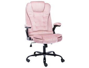 vidaXL Kantoorstoel Fluweel Roze - 34% Korting